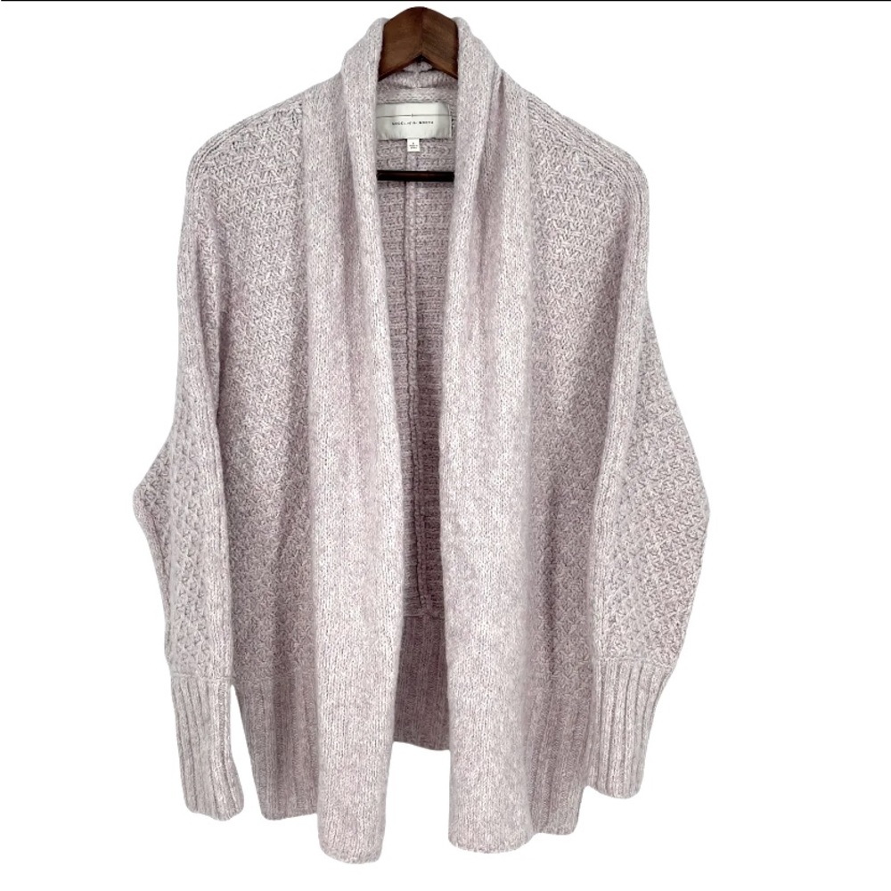 Anthro Angel of the North Light Grey Chunky Knit Dolman Sleeve Cardigan - Picture 2 of 10